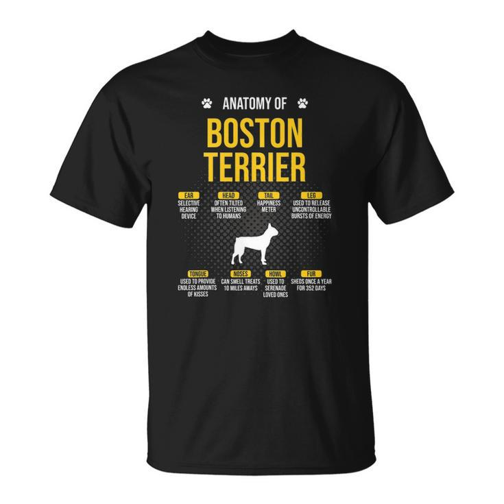 Anatomy Of Boston Terrier Dog Lover Unisex T-Shirt