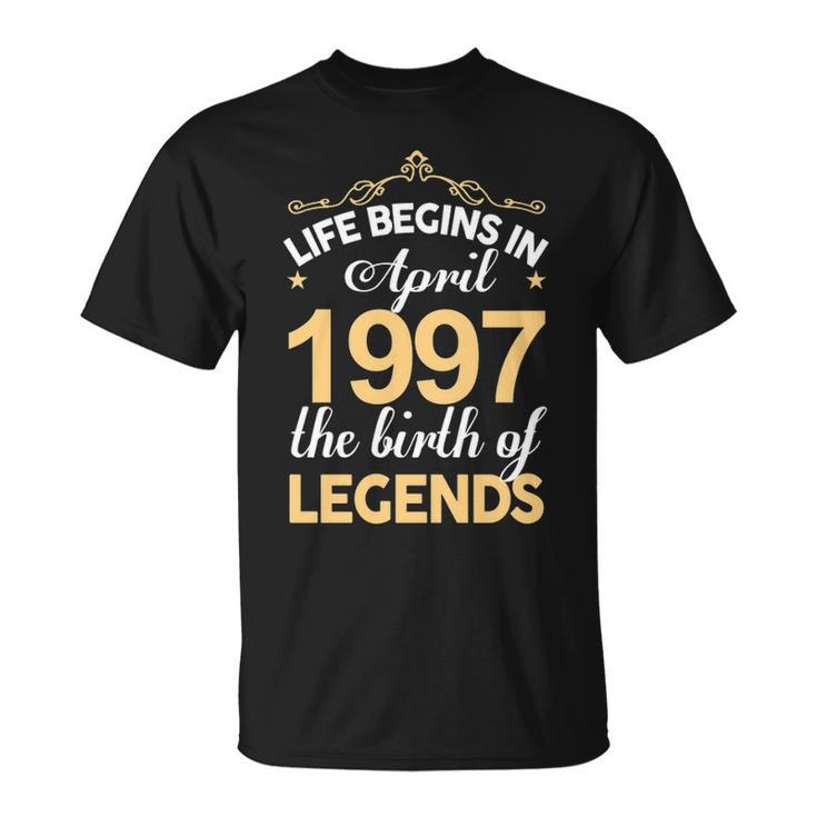 April 1997 Birthday Life Begins In April 1997 V2 T-Shirt