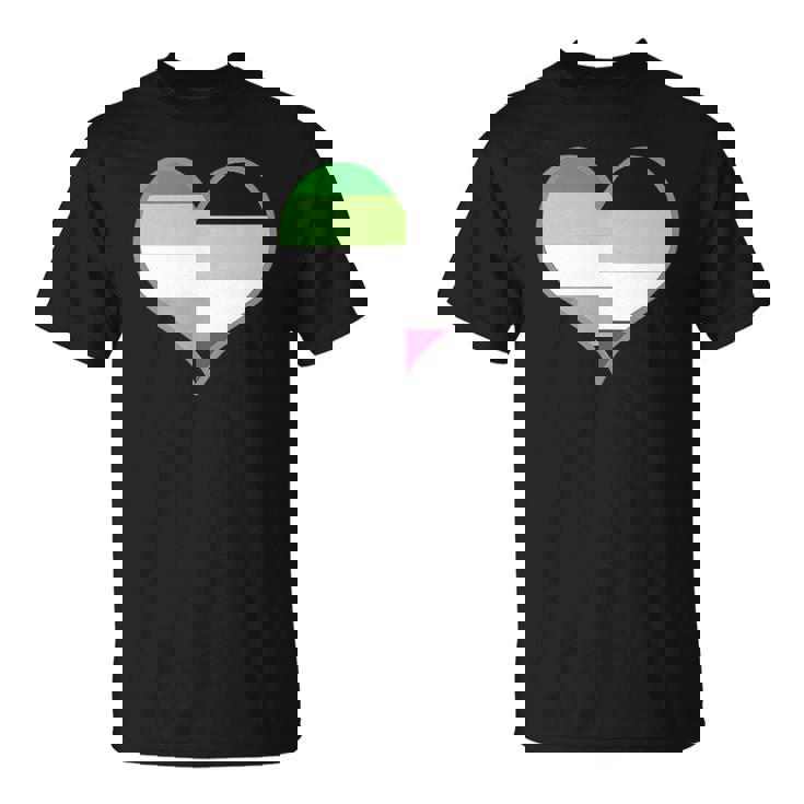 Asexual Aromantic Pride Flag Heart Nonsexual Equality Month  Unisex T-Shirt