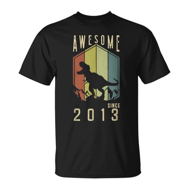 Awesome Since 2013 Dinosaur Boy 9 Years Old 9Th Birthday  Unisex T-Shirt