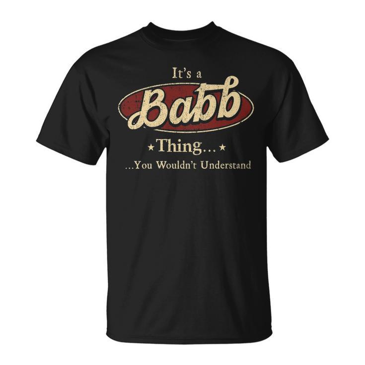 Babb Shirt Personalized Name GiftsShirt Name Print T Shirts Shirts With Names Babb Unisex T-Shirt