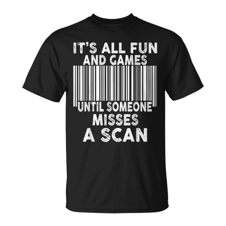 Barcode Scanner Postal Warehouse Worker T-shirt