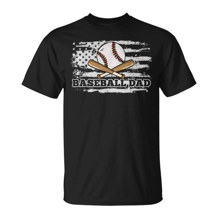 Baseball Dad American Flag 4Th Of July Baseball Player  Unisex T-Shirt
