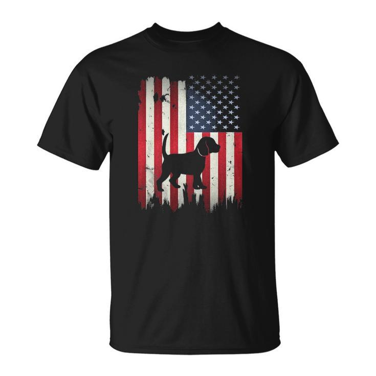 Beagle Dog Usa American Flag 4Th Of July Patriotic Gift Unisex T-Shirt