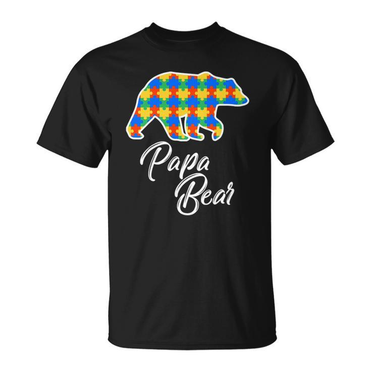 Bear Autism Puzzle Awareness  Papa Bear Gifts Unisex T-Shirt