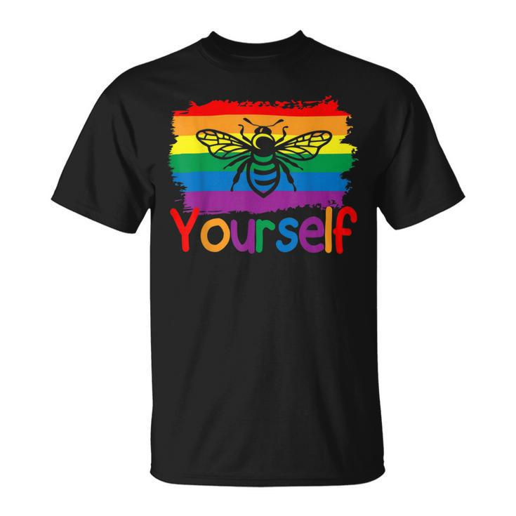 Bee Bee Bee Yourself Butterfly Gay Pride Lgbtq Funny Rainbow Bee Bee V2 Unisex T-Shirt