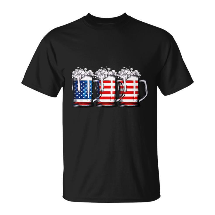Beer American Flag 4Th Of July Independence Day  Unisex T-Shirt