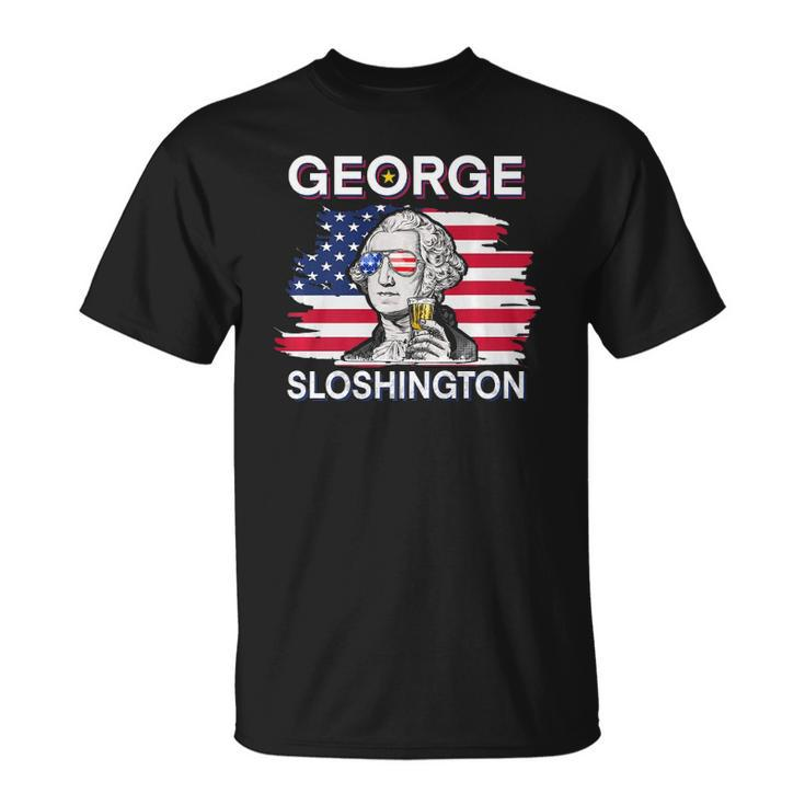 Beer George Sloshington  American Flag 4Th Of July  Unisex T-Shirt