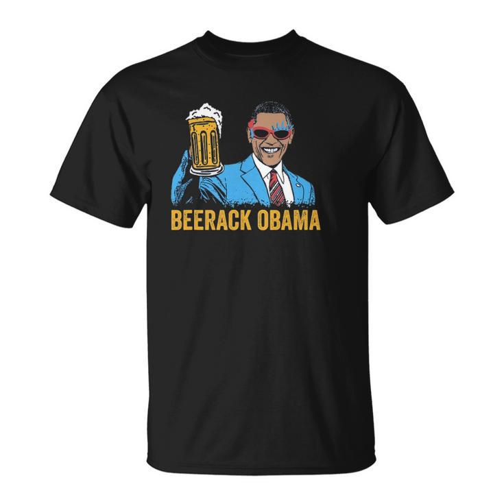 Beerack Obama Drinking Beer Funny 4Th Of July Unisex T-Shirt