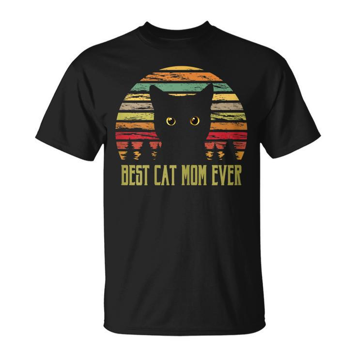 Best Cat Mom Ever Vintage Eighties Style Cat Mommy T-shirt