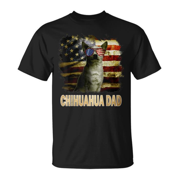 Best Chihuahua Dad Ever American Flag 4Th Of July Vintage  Unisex T-Shirt