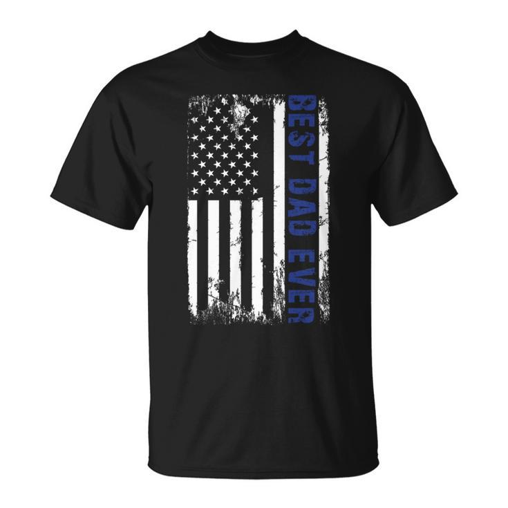 Best Dad Ever Military Pride - 4Th Of July Usa Flag    Unisex T-Shirt