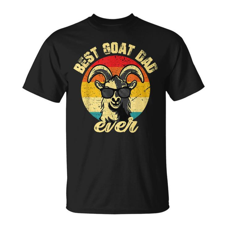 Best Goat Dad Ever Face Retro Vintage Sunset Unisex T-Shirt