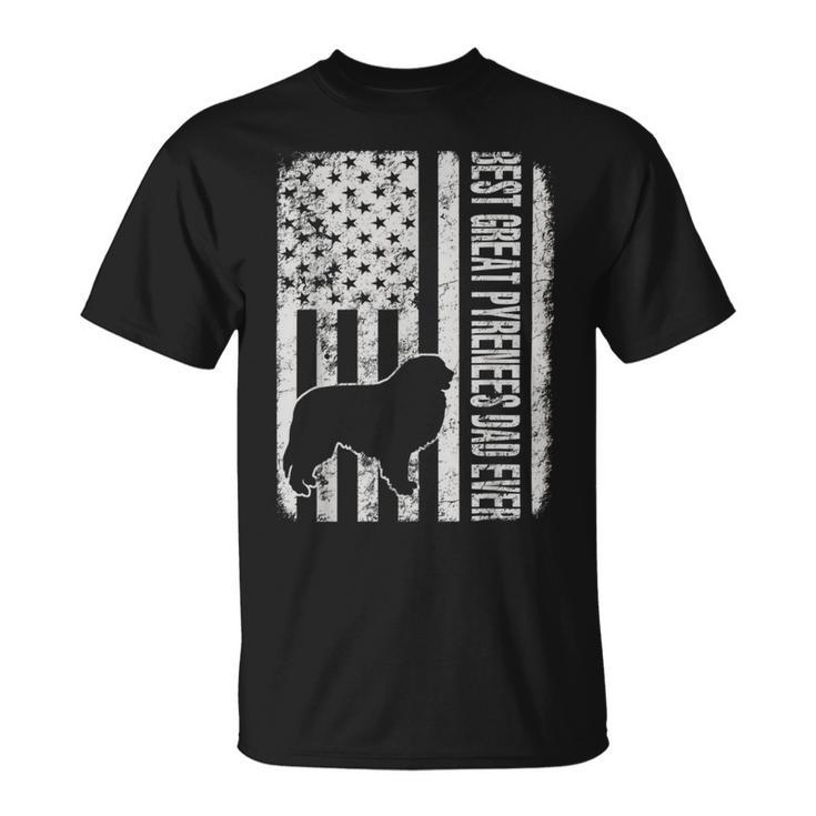 Best Great Pyrenees Dad Ever American Flag Unisex T-Shirt