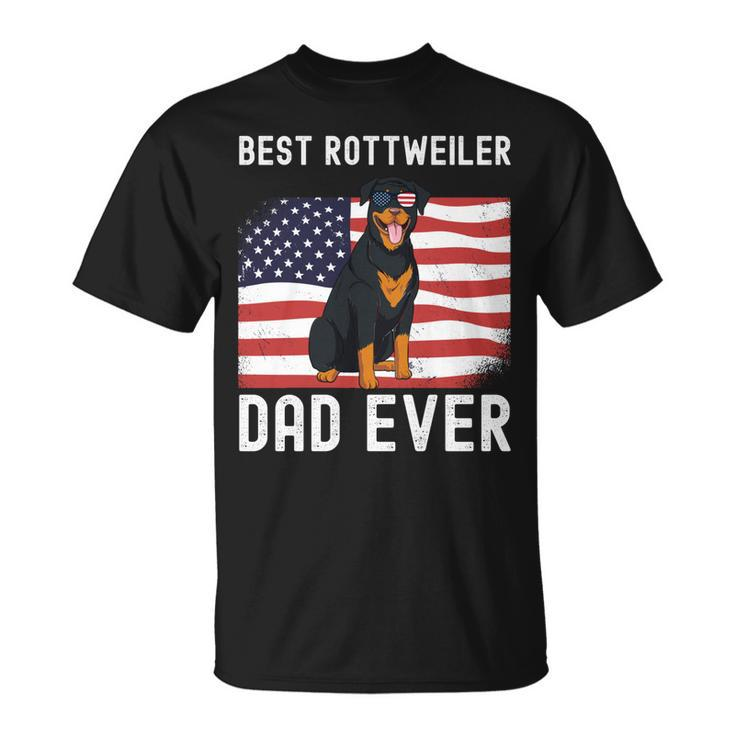 Best Rottweiler Dad Ever American Flag 4Th Of July Rottie  Unisex T-Shirt