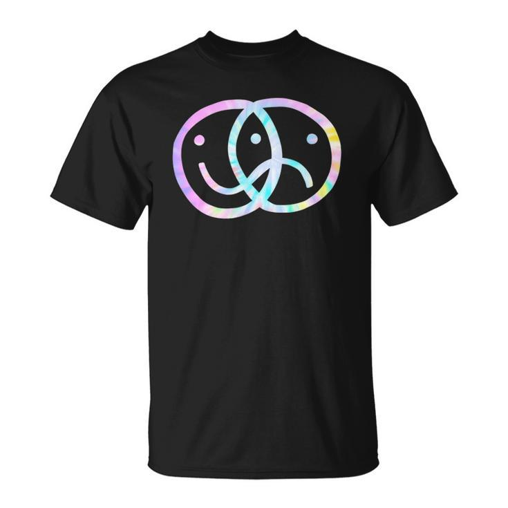 Bipolar Happy Sad Face Rad Indie Skater Culture Tie Dye Unisex T-Shirt