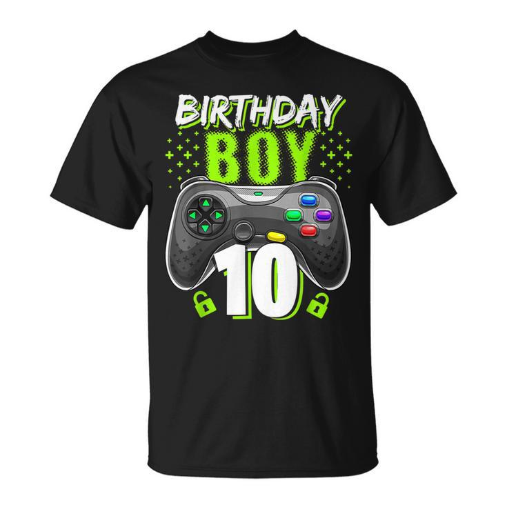 Birthday Boy 10 Video Game Controller Gamer 10Th Birthday  Unisex T-Shirt