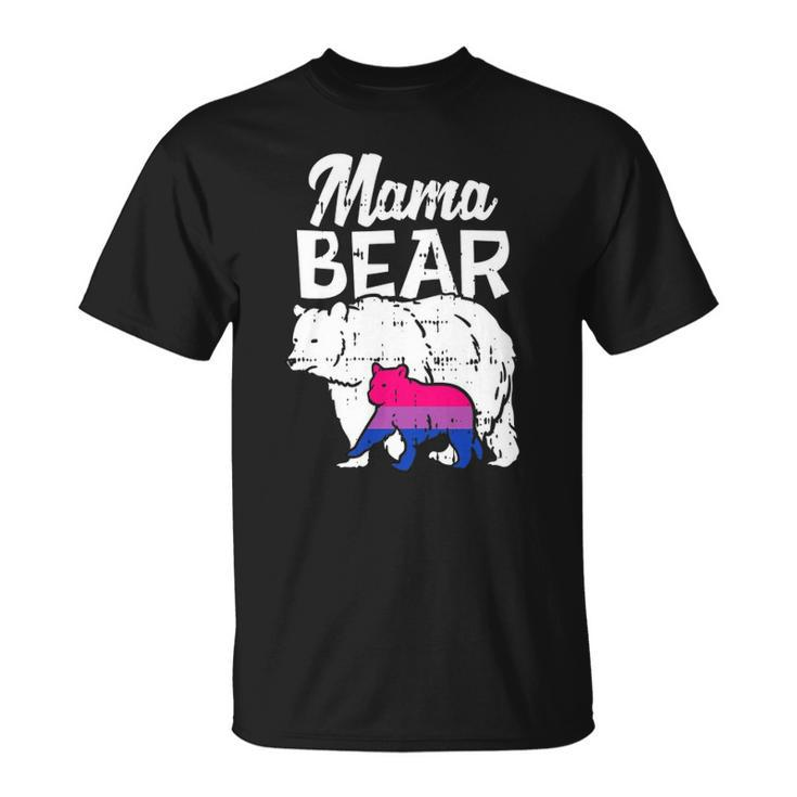 Bisexual Pride Mama Bear Bi Flag Lgbtq Mom Ally Women Gifts Unisex T-Shirt