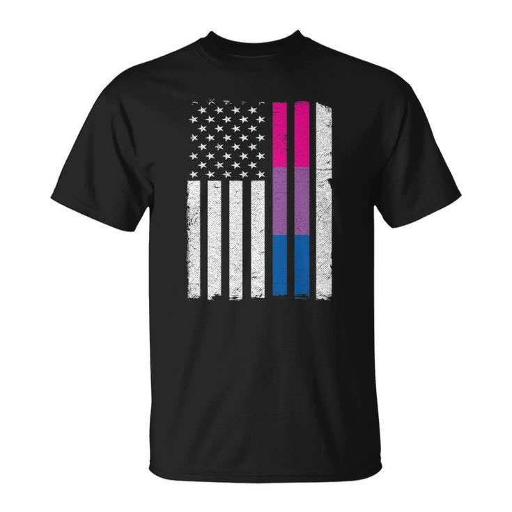 Bisexual Pride Us American Flag Love Wins Lgbt Bi Pride Unisex T-Shirt