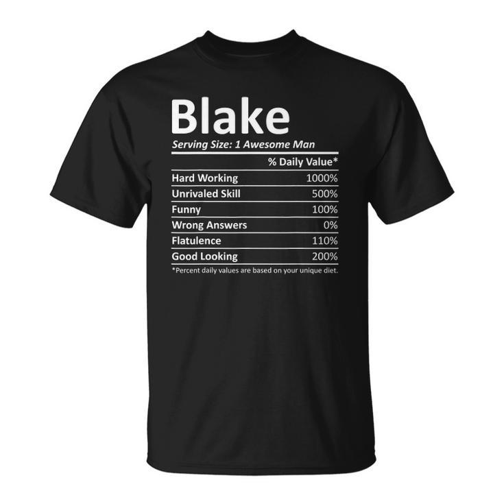 Blake Nutrition Funny Birthday Personalized Name Gift Idea Unisex T-Shirt