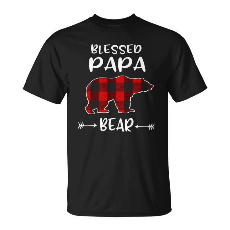 Blessed Papa Bear Buffalo Plaid Bear  For Papa Unisex T-Shirt