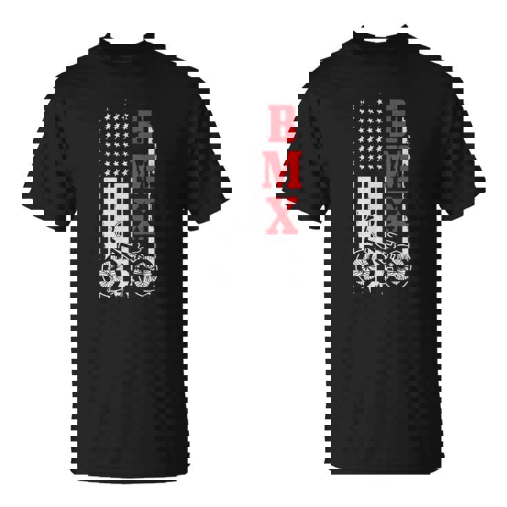 Bmx American Flag Patriotic Bike Gift Men Women Boys Kids Unisex T-Shirt