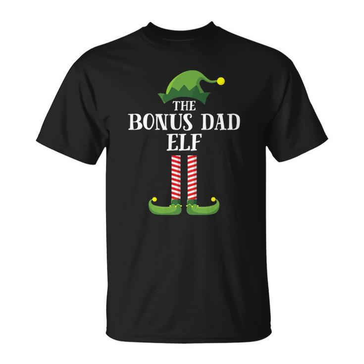 Bonus Dad Elf Matching Family Group Christmas Party Pajama Unisex T-Shirt