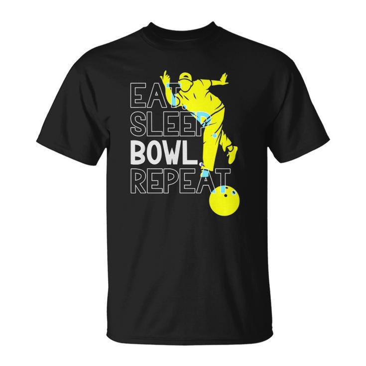 Bowling Eat Sleep Bowl Repeat Unisex T-Shirt