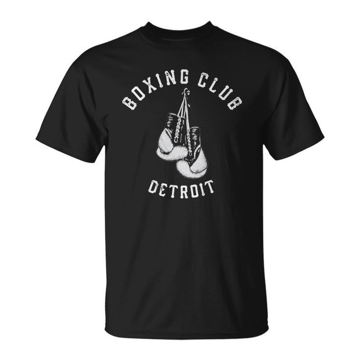 Boxing Club Detroit Distressed Gloves T-shirt