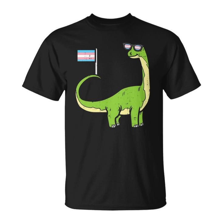 Brontosaurus Dinosaur Dino Lgbt Transgender Trans Pride Unisex T-Shirt