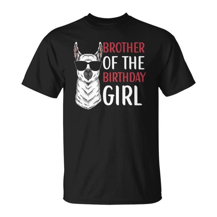 Brother Of The Birthday Girl Matching Birthday Outfit Llama Unisex T-Shirt