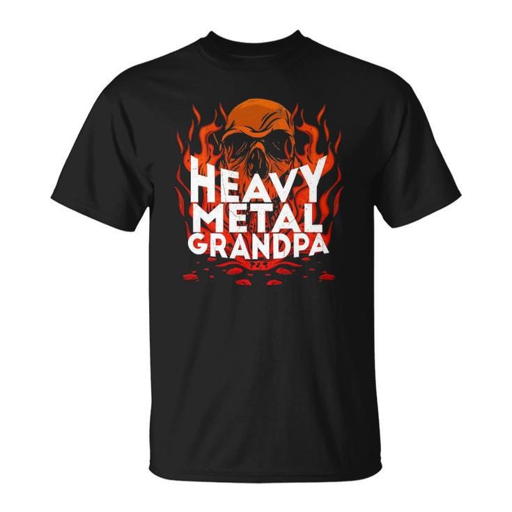 Brutal Heavy Metal Crew Heavy Metal Grandpa Skull On Flames Unisex T-Shirt