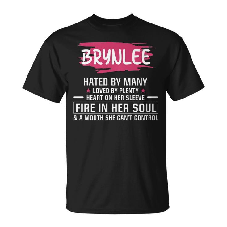 Brynlee Name Brynlee Hated By Many Loved By Plenty Heart On Her Sleeve T-Shirt