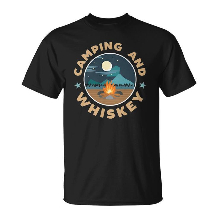 Camping  Hiking Road Trip Camping And Whiskey  Unisex T-Shirt