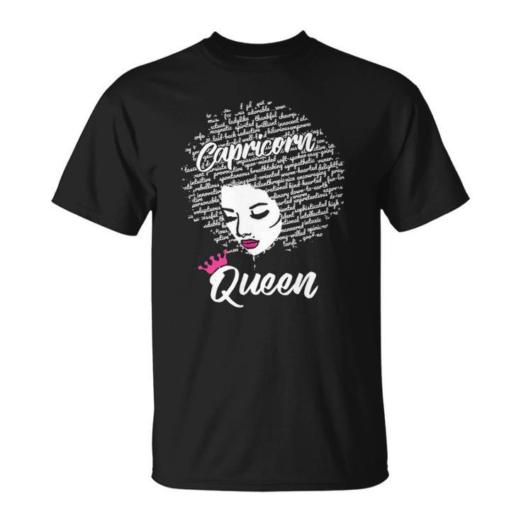 Capricorn Zodiac Birthday Afro Gift For Black Women Unisex T-Shirt