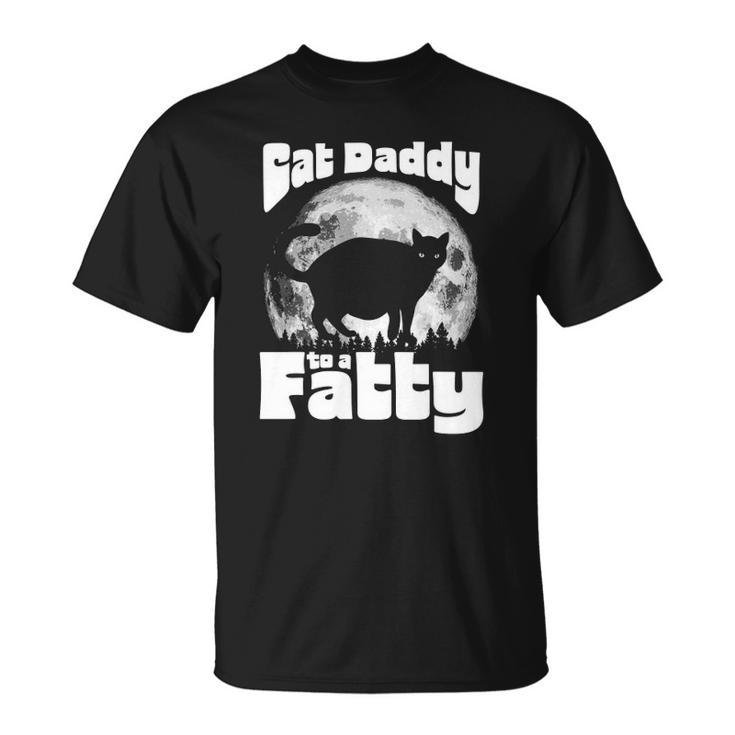 Cat Daddy To A Fatty Funny Vintage Full Moon & Chonk Dad Unisex T-Shirt