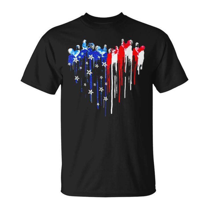 Chicken Chicken Chicken American Flag 4Th Of July Men Women Merica Usa Unisex T-Shirt
