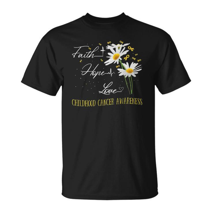 Childhood Cancer Awareness Faith Hope Love Awareness Unisex T-Shirt