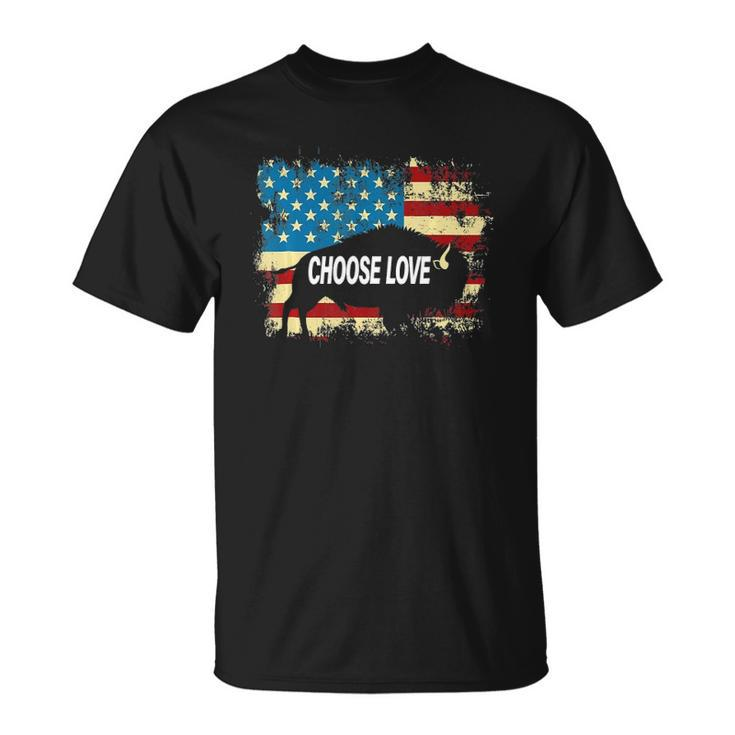 Choose Love Bills Vintage American Flag Unisex T-Shirt