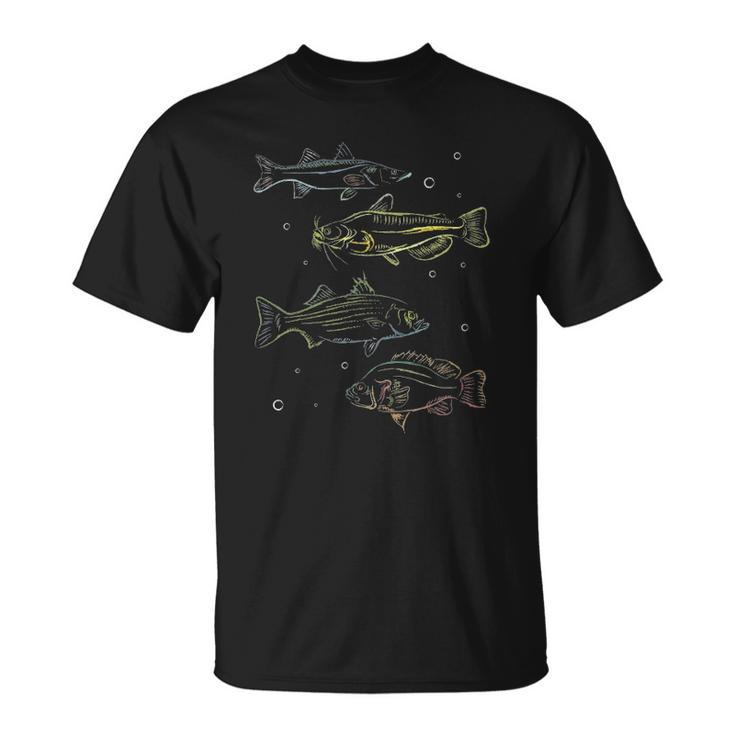 Colorful Fish Lake Fishing Fishermen Hobby Unisex T-Shirt