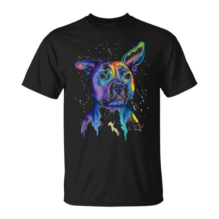 Colorful Pit-Bull Terrier Dog Love-R Dad Mom Boy Girl T-Shirt Unisex T-Shirt