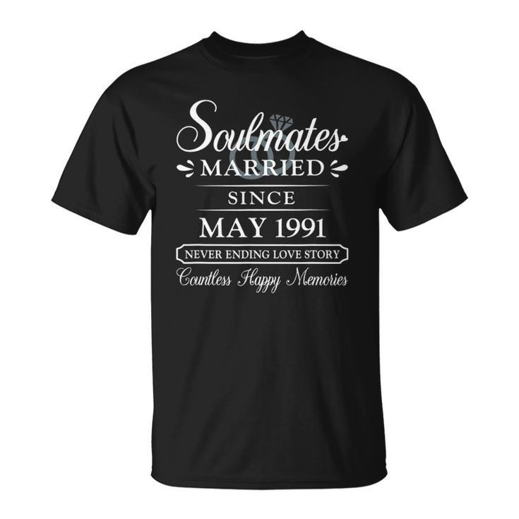 Couple Married Since May 1991 31St Wedding Anniversary Unisex T-Shirt