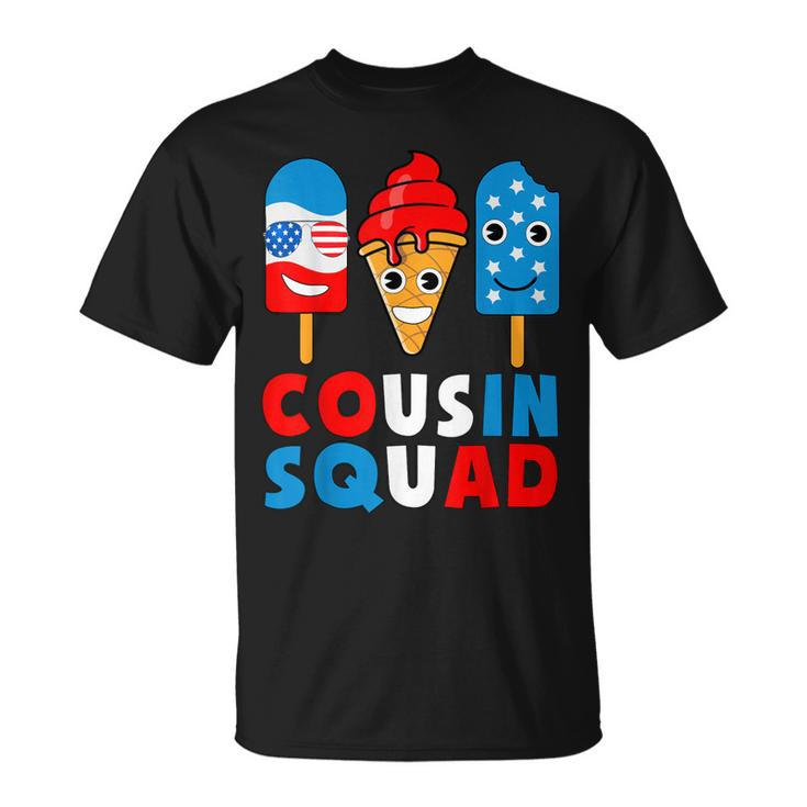 Cousin Squad 4Th Of July Cousin Crew American Flag Ice Pops  Unisex T-Shirt