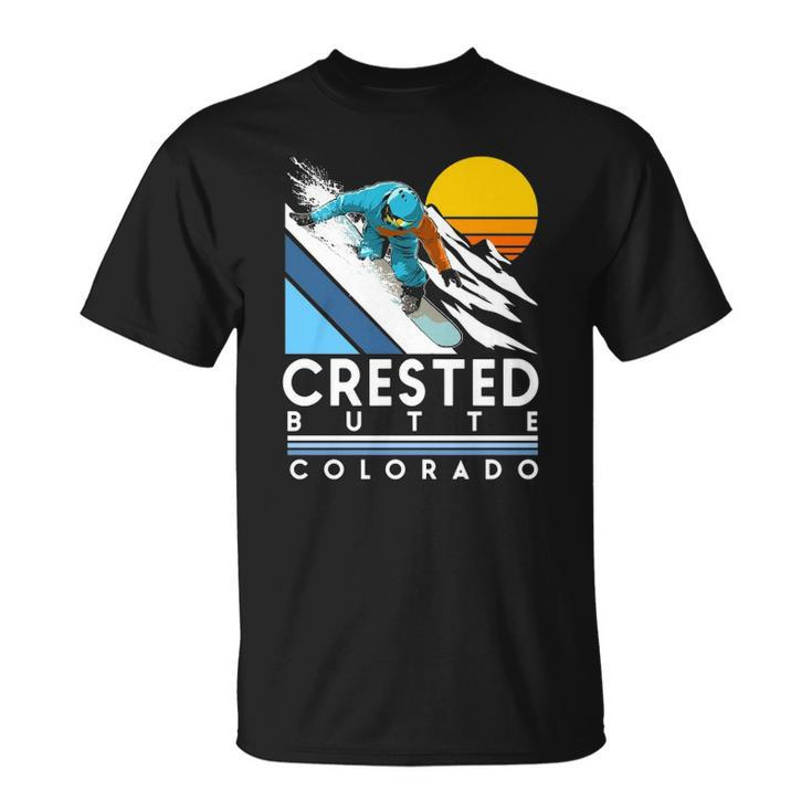 Crested Butte Colorado Retro Snowboard  Unisex T-Shirt
