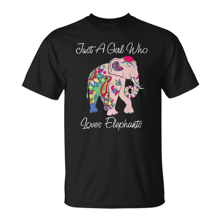 Cute Elephant Floral Themed Novelty Gift For Animal Lovers Unisex T-Shirt
