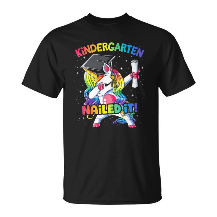 Dabbing Kindergarten Unicorn Graduation Class 2022 Nailed It Unisex T-Shirt