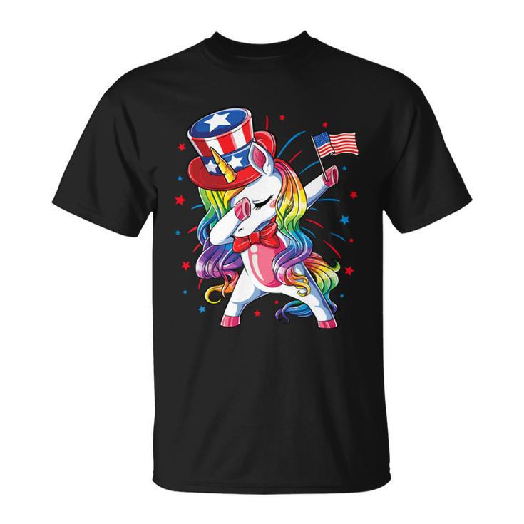 Dabbing Unicorn 4Th Of July Independence Day  Unisex T-Shirt