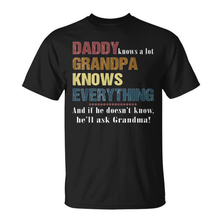 Dad Knows A Lot Grandpa Knows Everything Fathers Day T-shirt