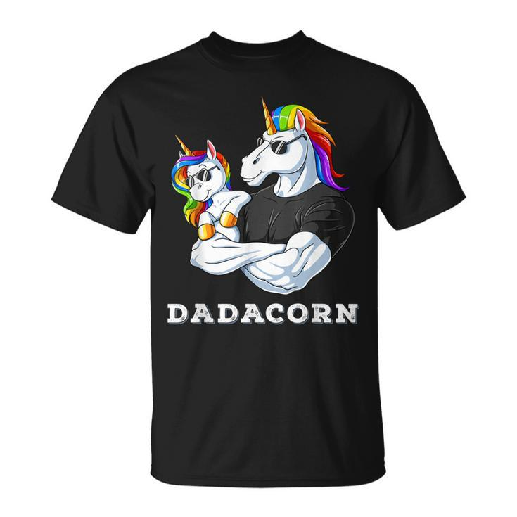 Dadacorn Unicorn Dad Of The Birthday Girl Princess Daughter  Unisex T-Shirt