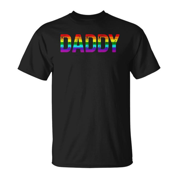 Daddy Gay Pride Month Lgbtq Fathers Day Rainbow Flag Queer Unisex T-Shirt